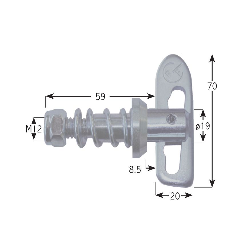 M12 Droplock - 19mm x 59mm 