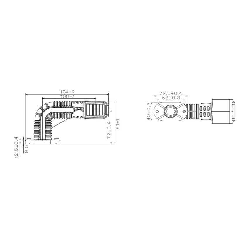 Aspock Superpoint 4 LED ‘Earpoint’ 90° Red/White/Amber Outline Marker Lamp RH-31-3109-127