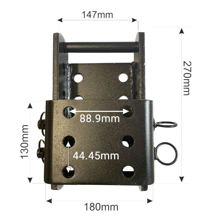 Height Adjuster c/w Drop Plate - 2 Pin Hitch Black