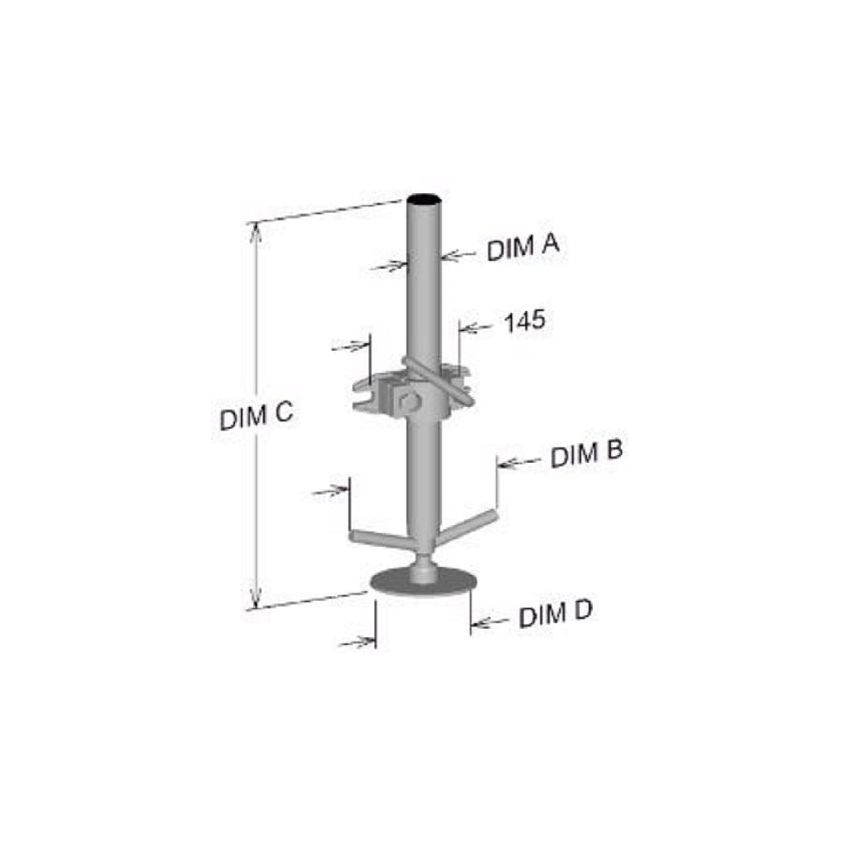 600mm Smooth Propstand With Swivel Foot