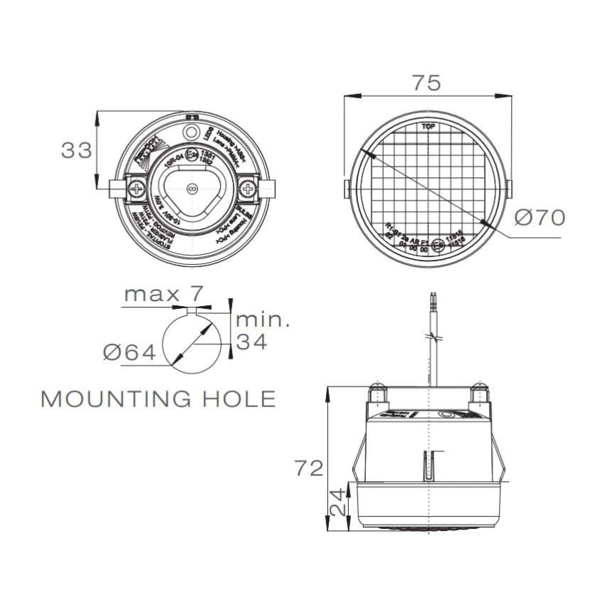 Aspock Roundpoint II LED Rear Indicator Light
