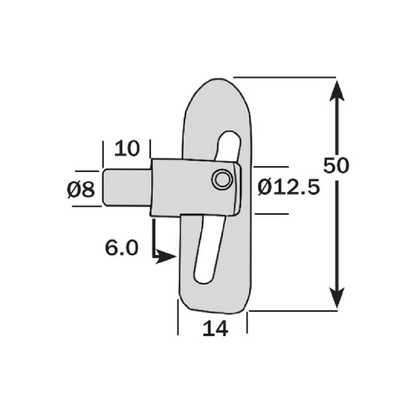 Weld On Antiluce Fastener - 8mm