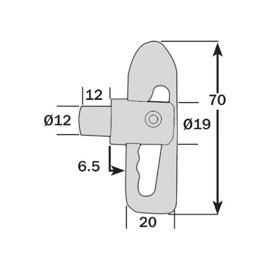 Weld On Antiluce fastener - 12mm