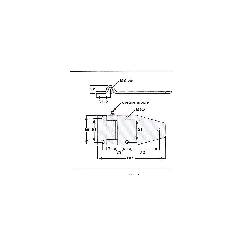 Stainless Locker Hinge - 147mm