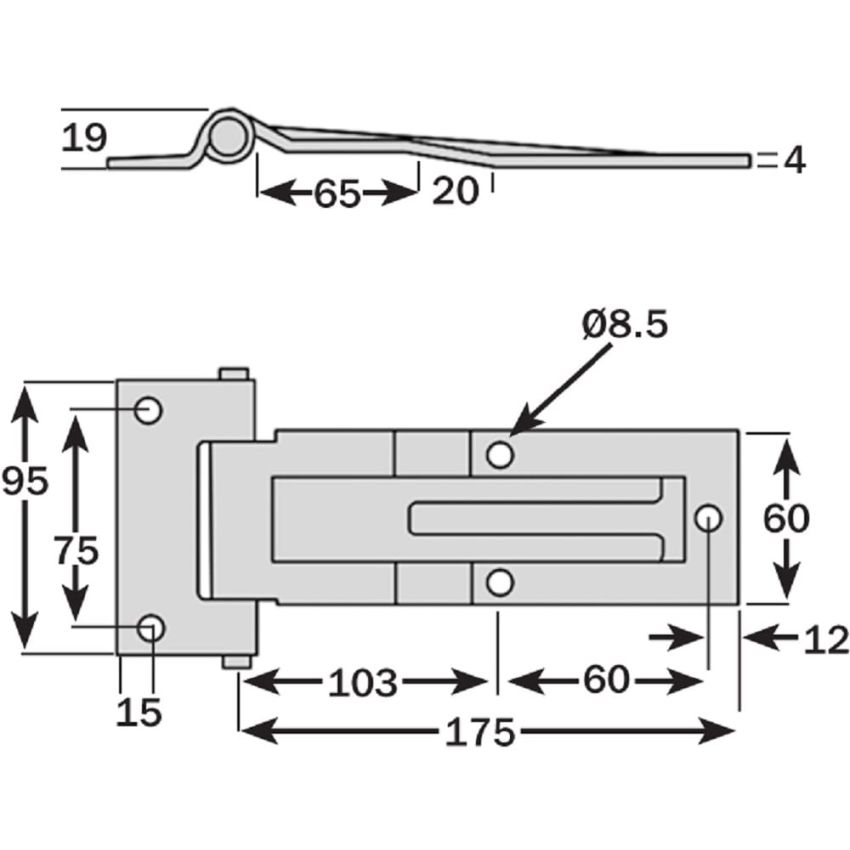 Stainless Steel Long Reach Door Hinge