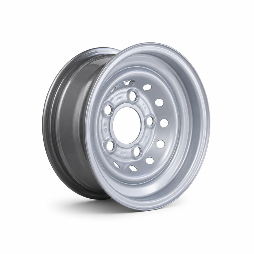 10 inch rim, vented, 6J, 5 on 112mm. PCD for 195/55 R10 tyres