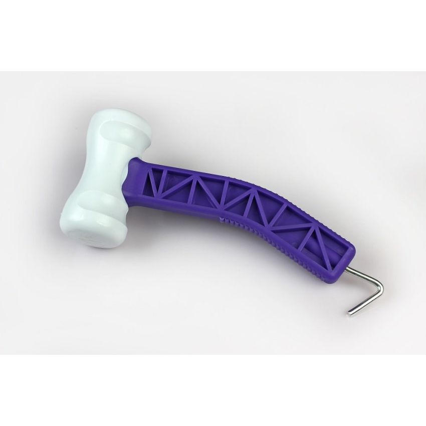 Curved Angle Rubber Mallet For Tent Pegs - Purple / White