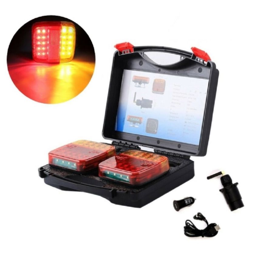 LED Wireless Trailer Lights Kit - 7 Pin Magnetic set