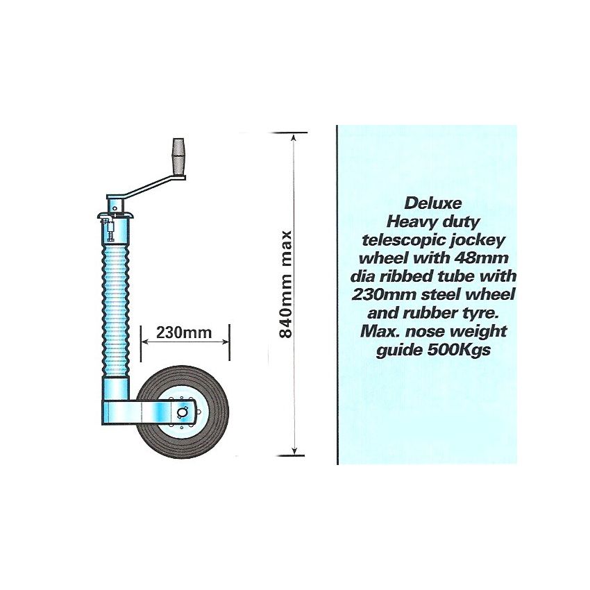 TT Heavy Duty Serrated Jockey Wheel (48mm Diameter)