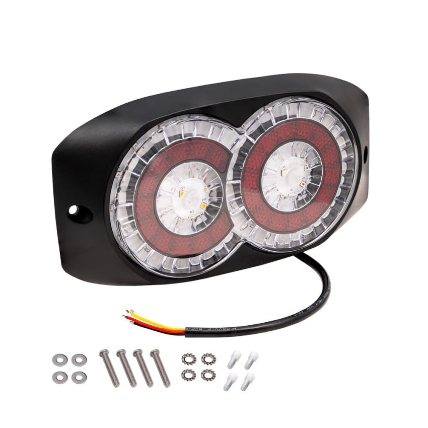 LED Trailer Light, Double-Oval Design, 4 Functions(Position, Indicator, Reflector, Brake)