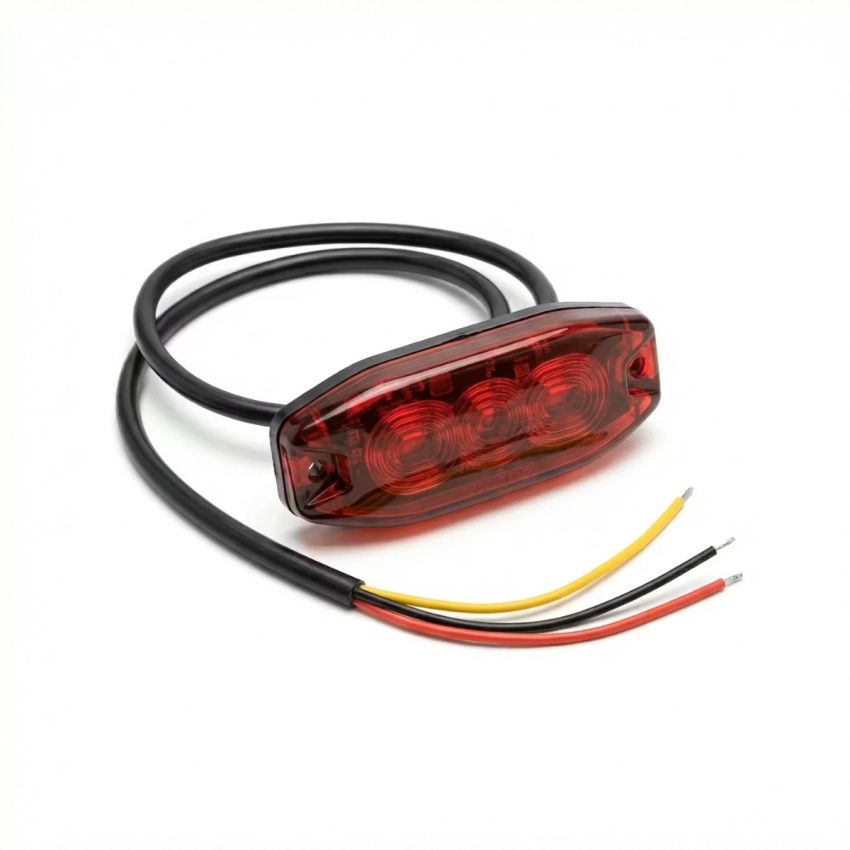TRAILERTEK  LIGHT DC12-24V, RED LENS WITH RED LED, FOG LIGHT, SCREW BASE WITH CABLE