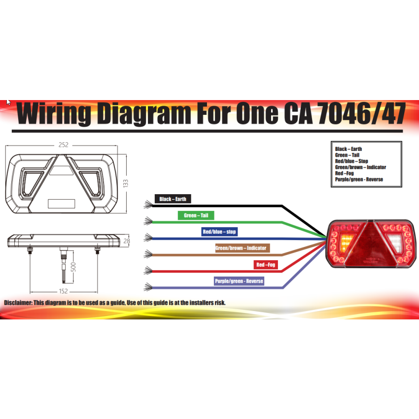 LED Combination Tail Lamp 12-24 volts Right Hand Side