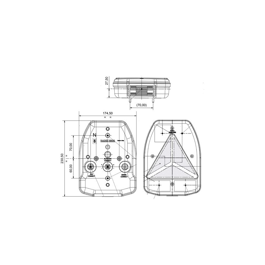 RADEX 6900 6-Function Cluster, Right Hand, Vertical, 6+4 Pin Plug-In