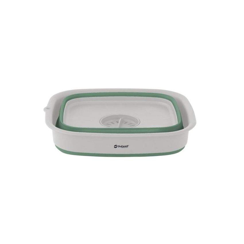 Outwell Collaps Wash Bowl With Drain Shadow Green