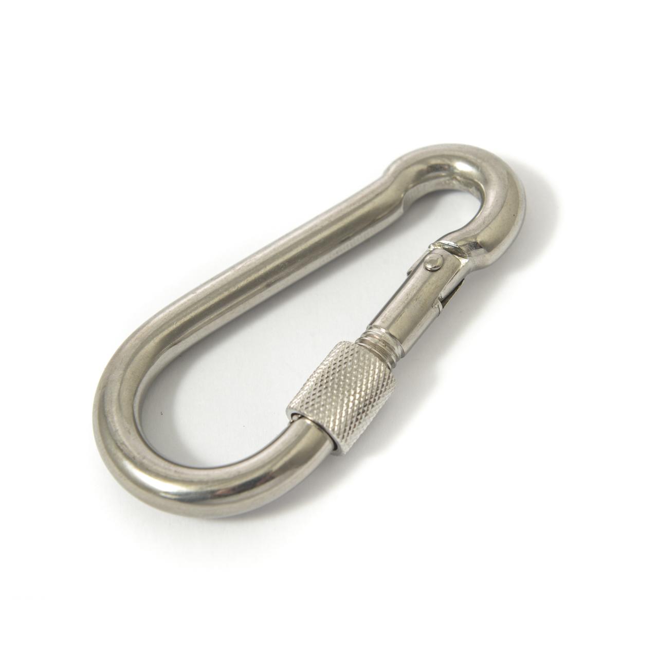 Stainless carbine hook with screw nut