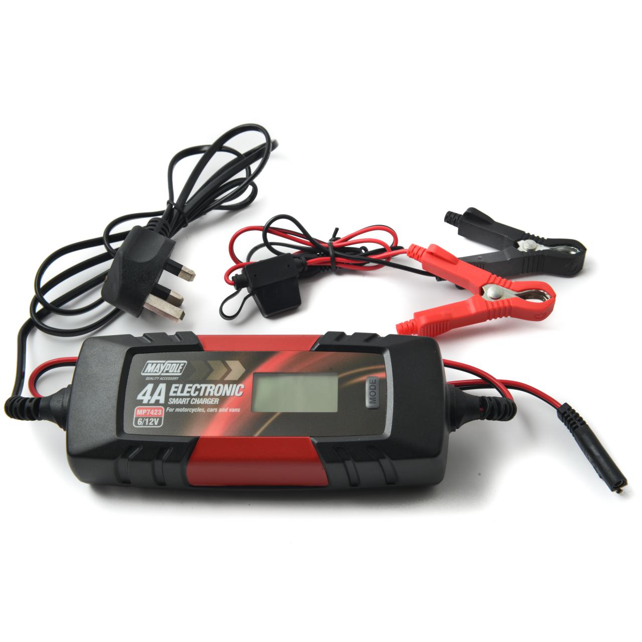 Electronic Smart Battery Charger 4A, 6 & 12v