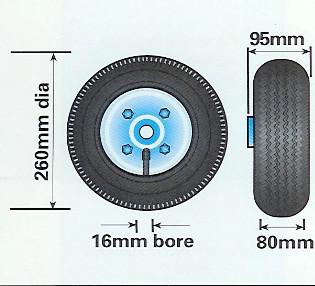 Sack Truck Wheel, Pneumatic Rubber Tyre On Steel Rim