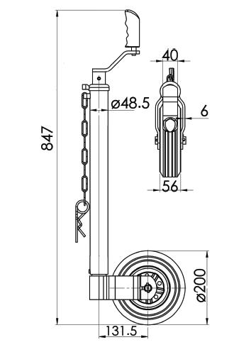 Kartt Premium 48mm heavy duty Jockey Wheel