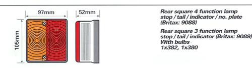 Britax Rear Light Cluster, Square