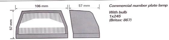 Britax Commercial Number Plate Light Large