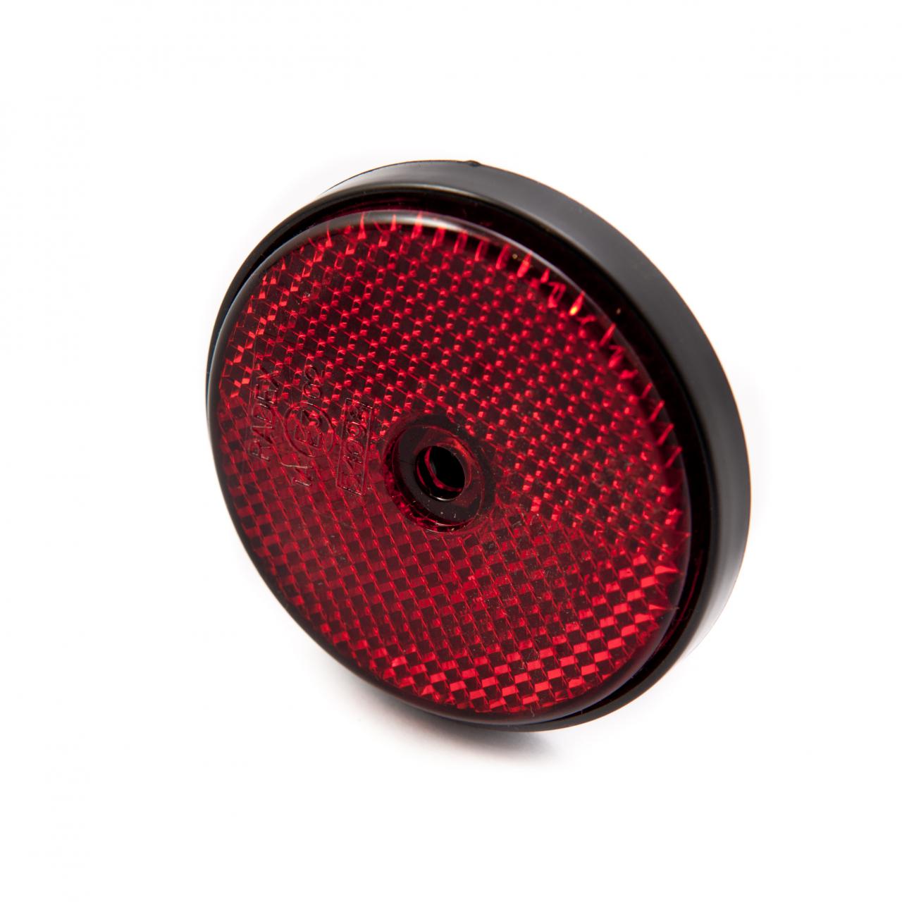 Reflector, round, red, screw on