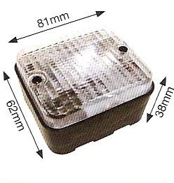 Square reversing lamp 12v., surface mounting