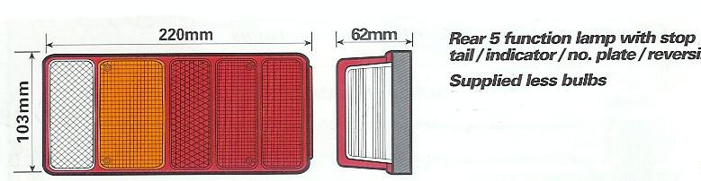 AJBA Rear Light Cluster With Reverse Light