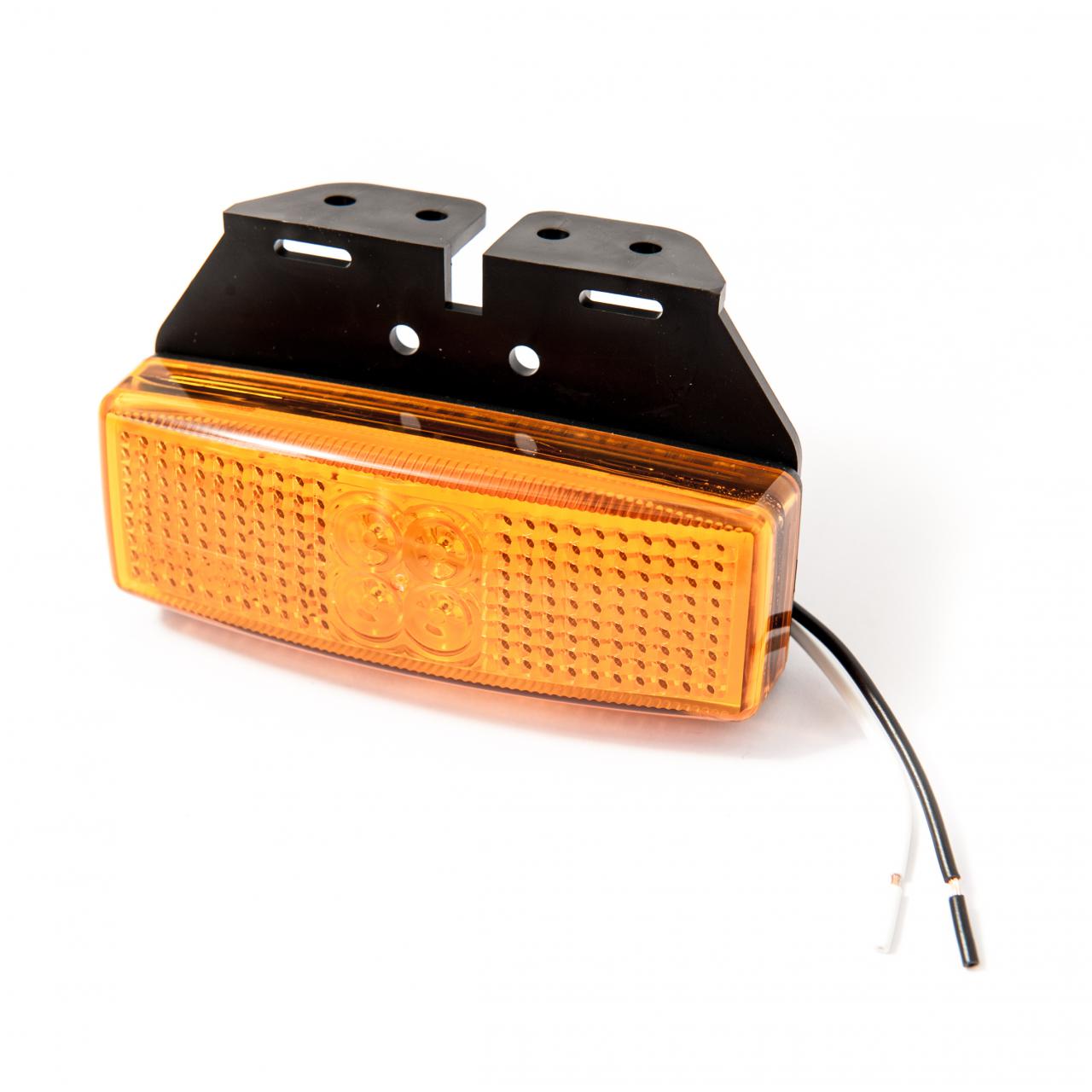 LED Autolamps 1491AM amber side marker lamp & bracket, 12v-24v