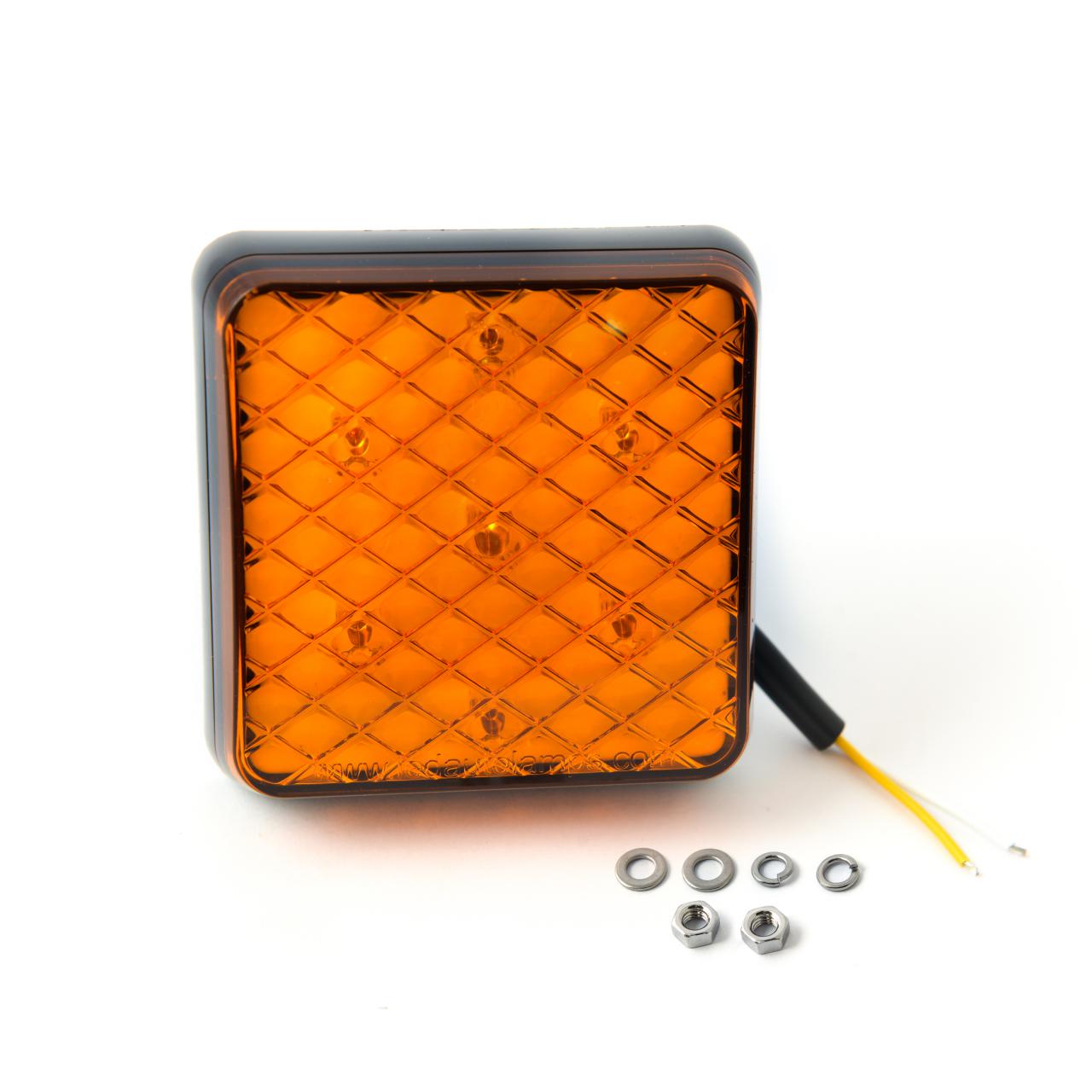 LED Autolamps 81AMB square indicator lamp, 12v-24v.