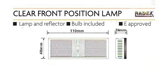 Radex 903 Clear Front Marker Lamp