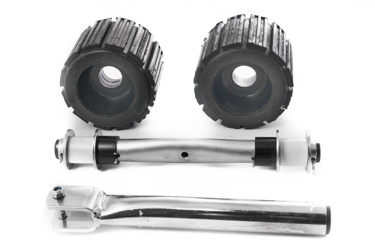 Ribbed roller set with straight shaft and stem