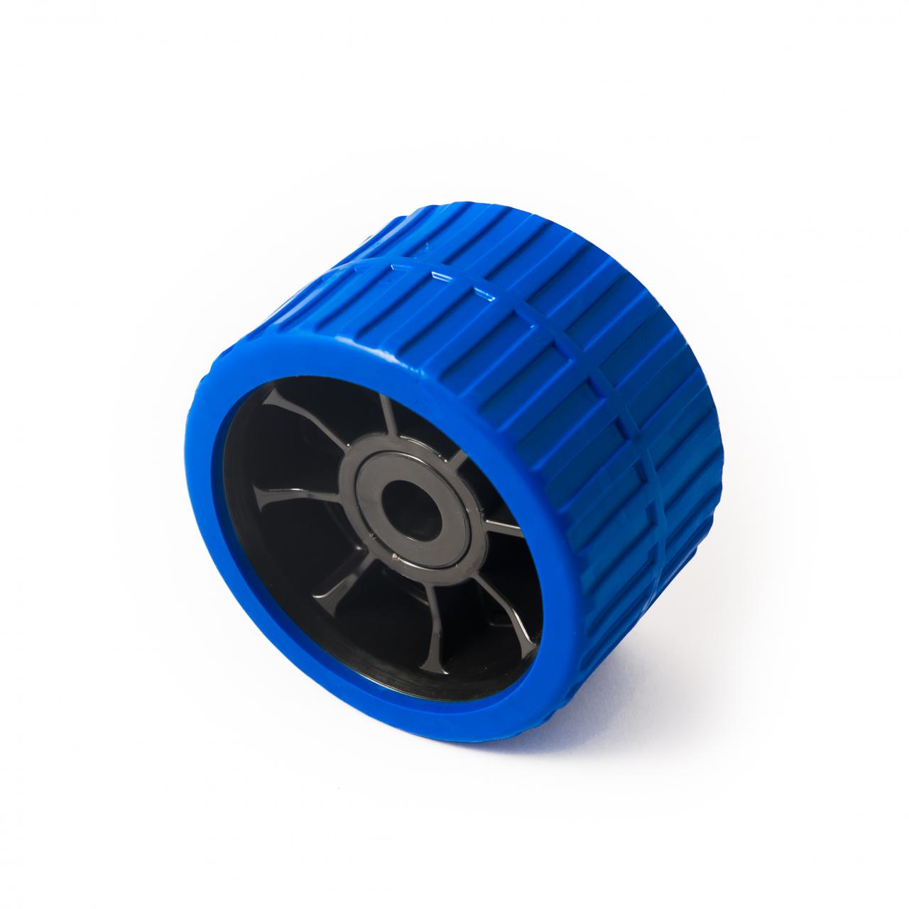 Blue Ribbed Roller 74w x 120mm Diameter With 15mm Bore
