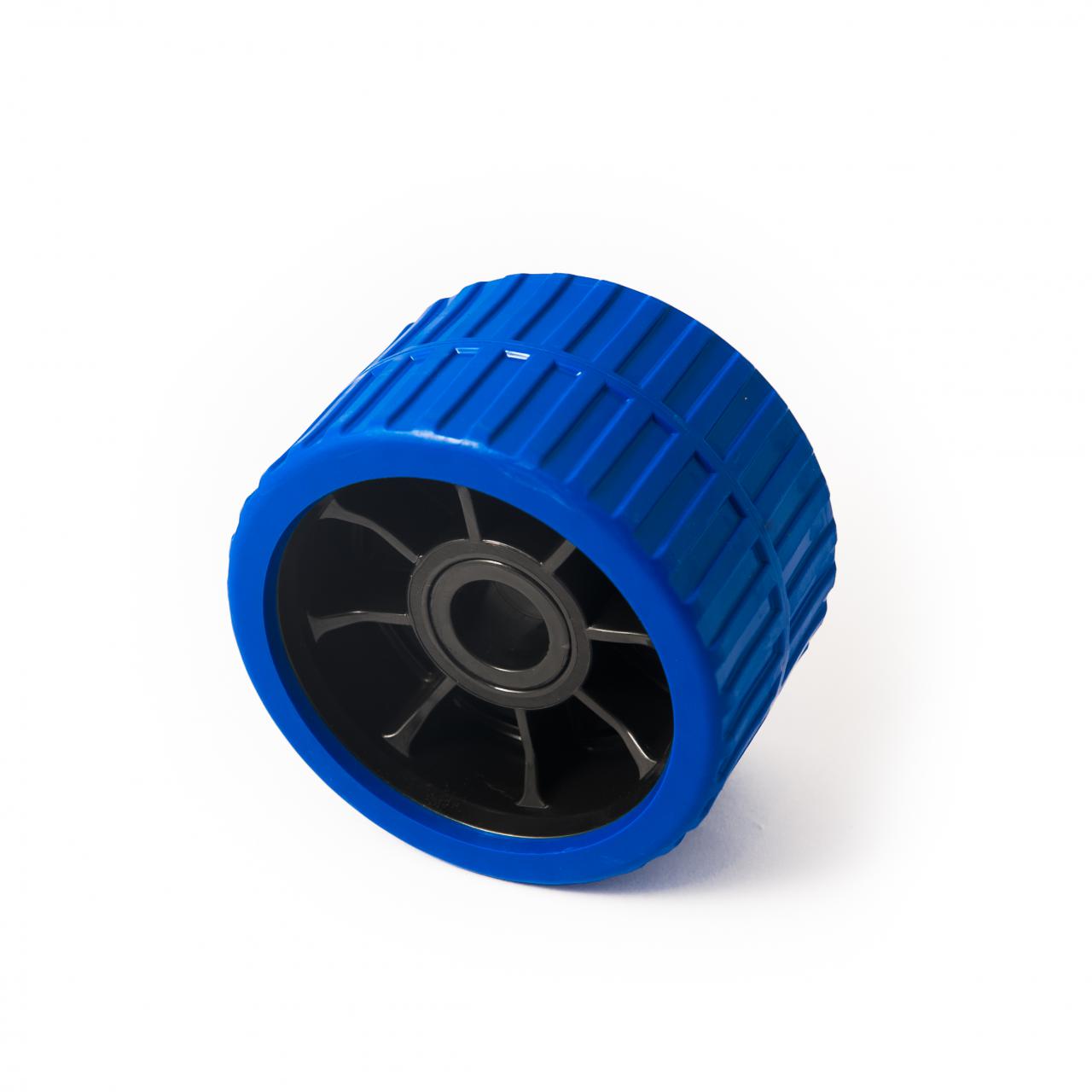 Blue ribbed roller 74w x 120mm diameter with 21mm bore