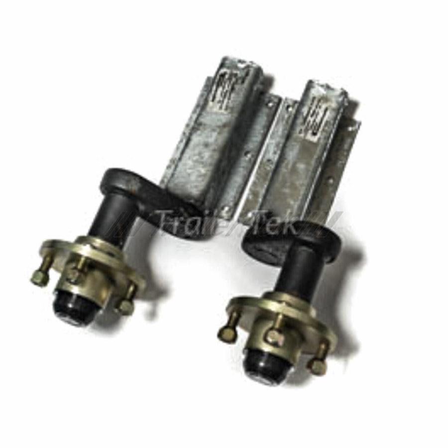 Avonride suspension, extended hubs with 100mm PCD hubs fitted, 4 studs on 100mm PCD