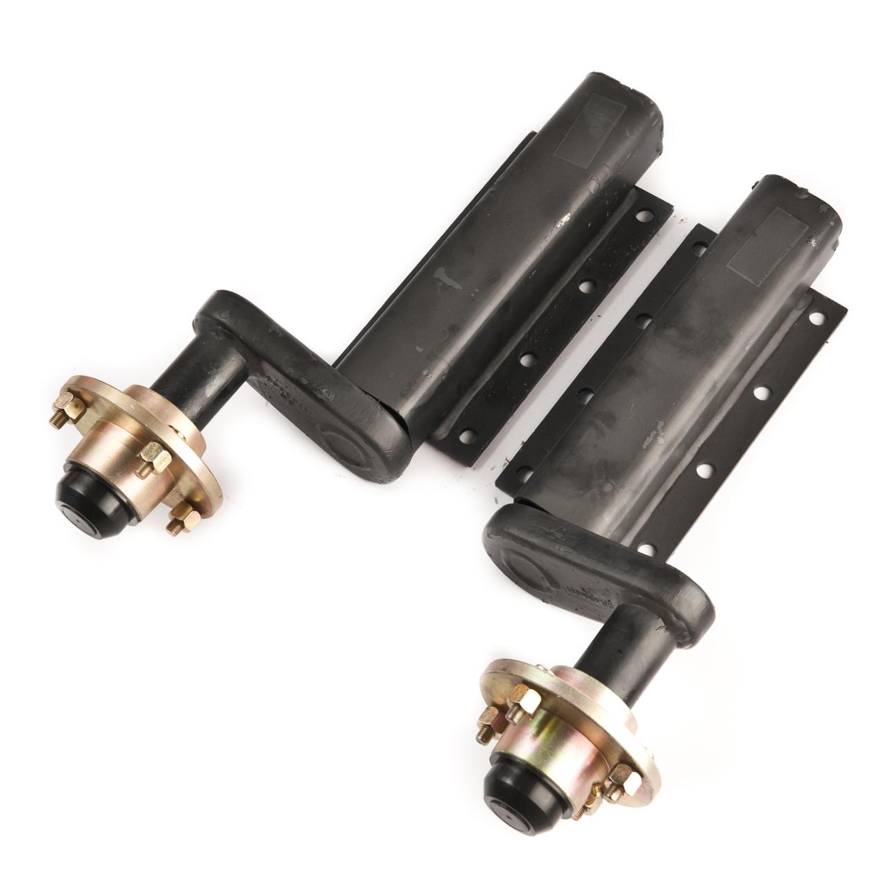 Avonride 750 kg. suspension, extended stubs with cast hubs with 4 studs on 4