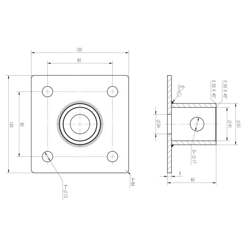 Mounting Spigot Plate For KPJ415 And KPJ535