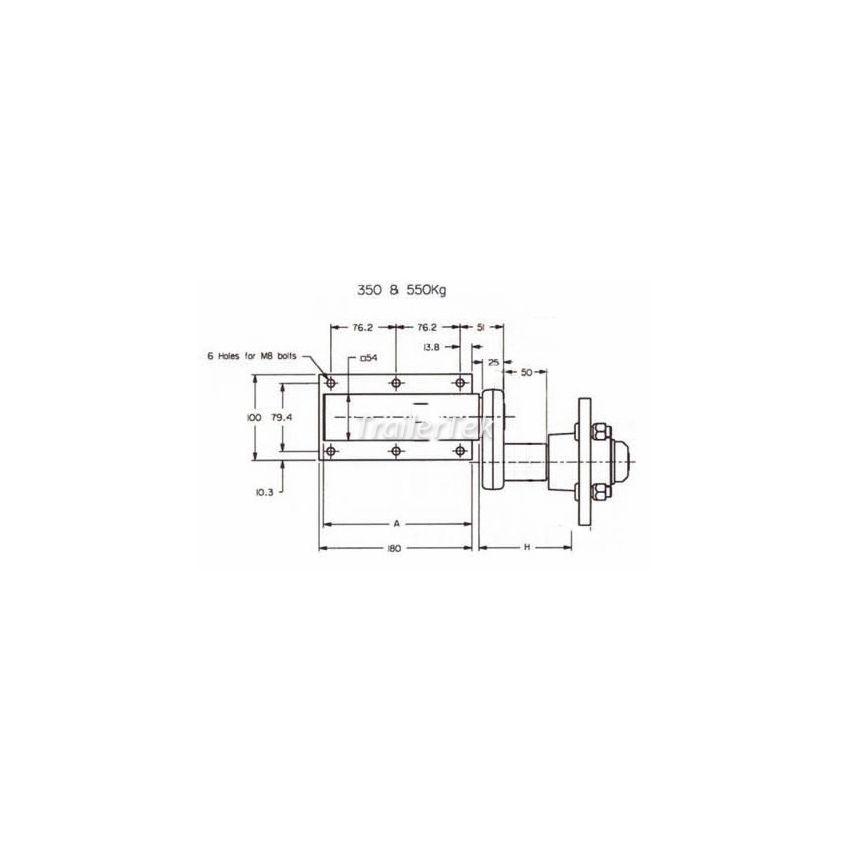 Avonride 350kg Suspension Units - Extended Stub Axle