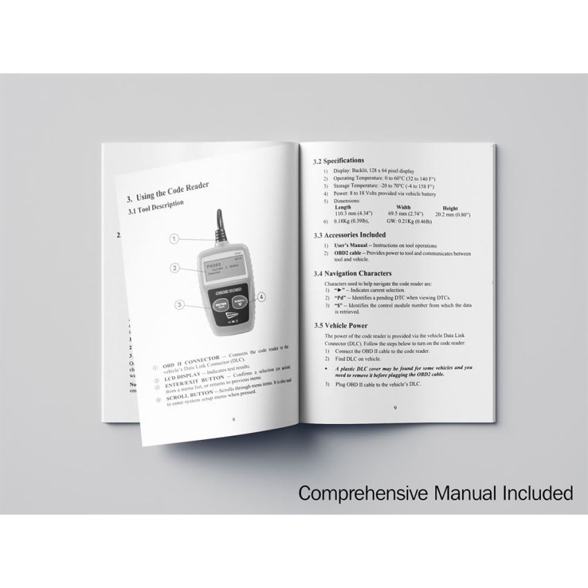 Multilingual Large Screen OBDII Code Reader