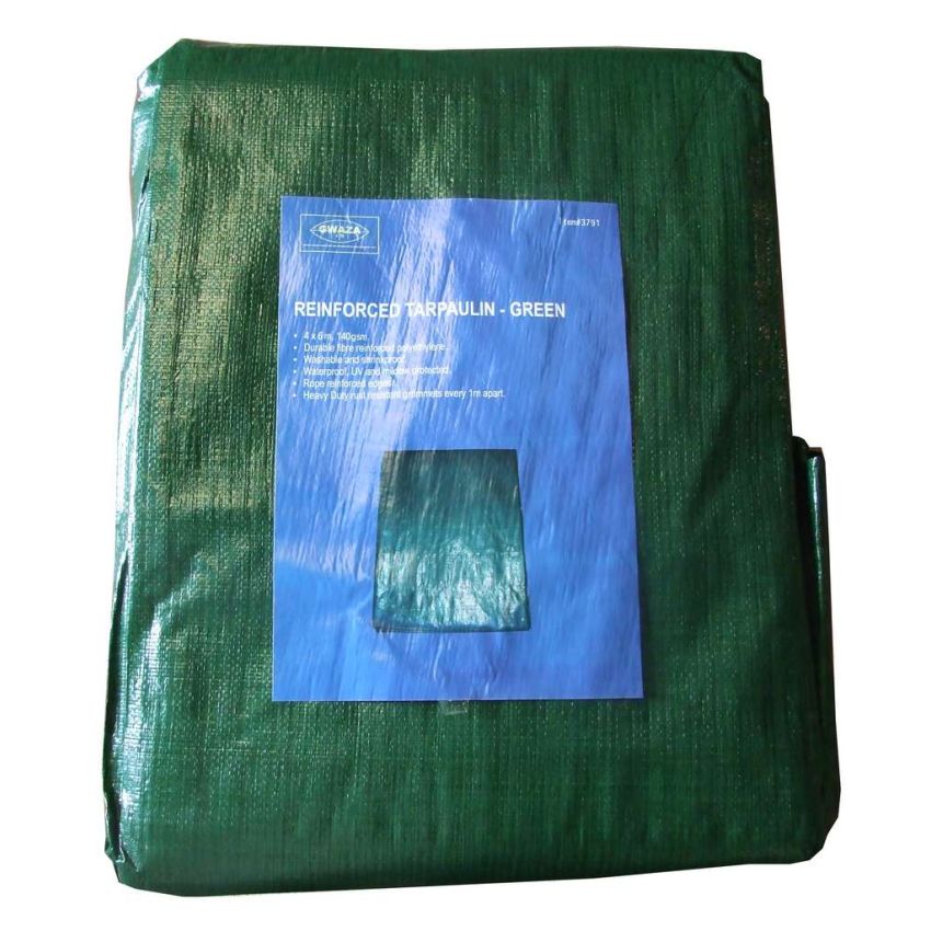 Tarpaulin Reinforced Green 4 x 10M 140 GSM C4