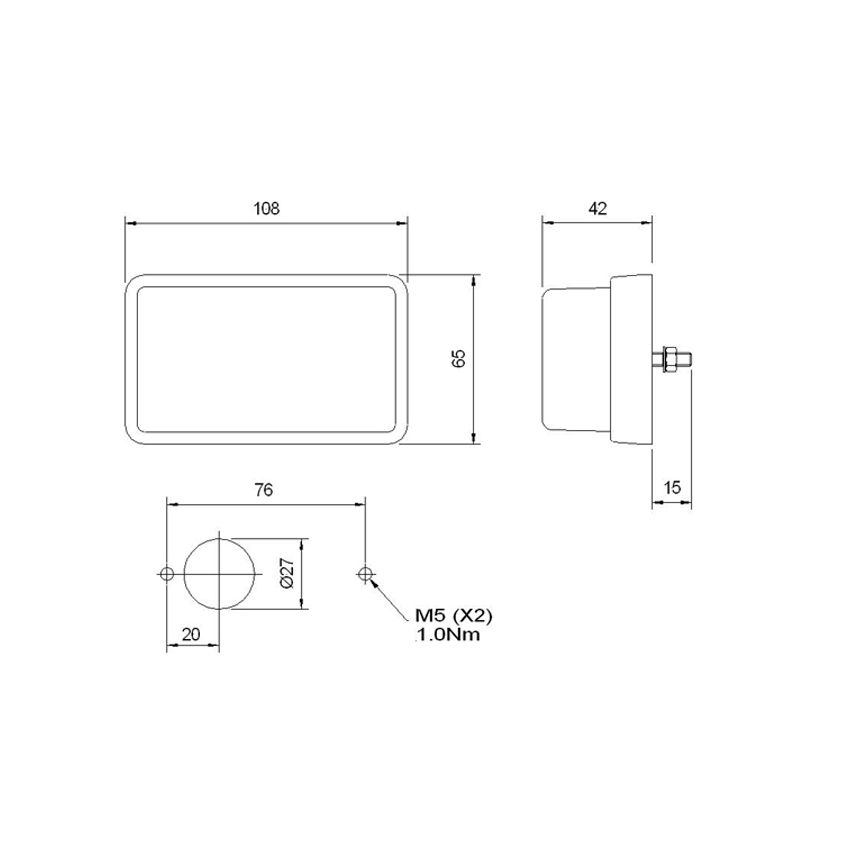 Truck Lite M122 12V Front Marker Lamp 122/02/08 RH	