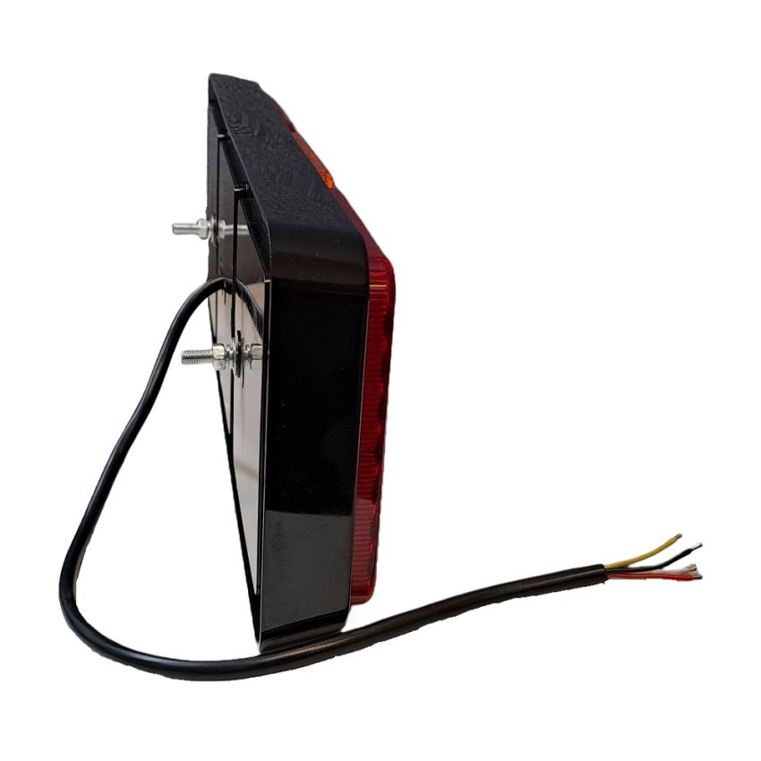 TrailerTek LED Truck Light Triple-Square, 4 Functions Position/Brake/Direction/Fog, 12-24V