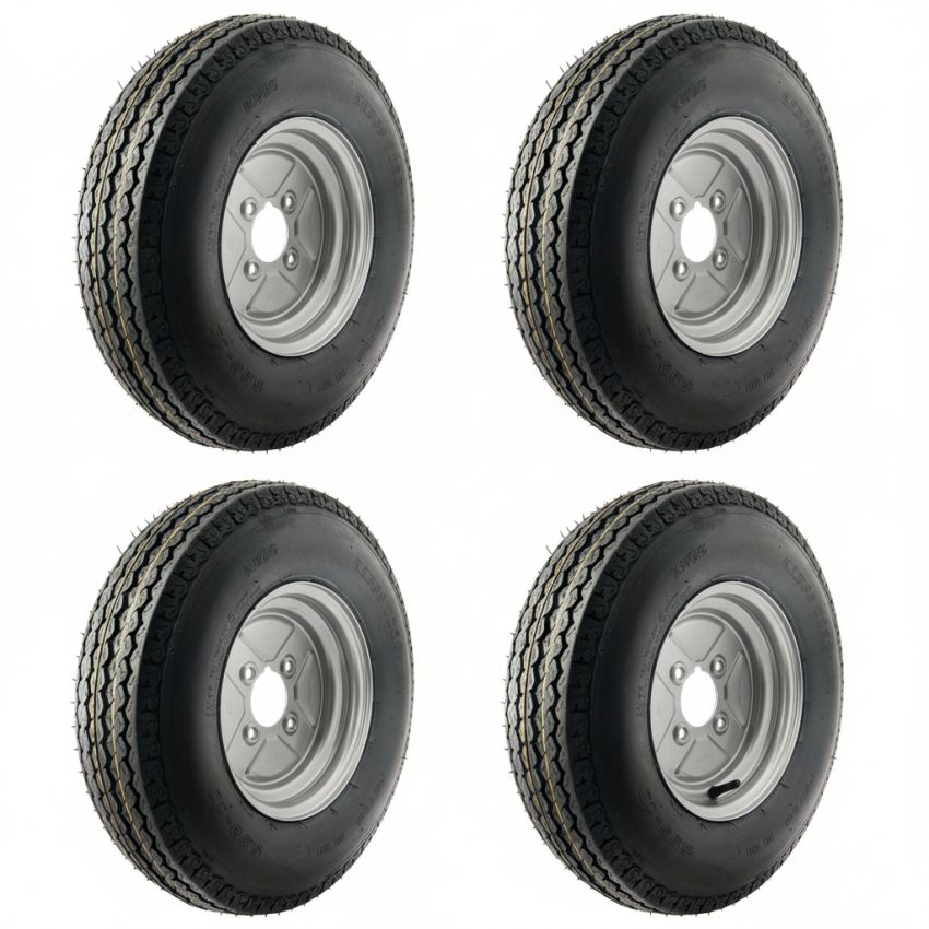 500-10 4ply, 4 PCD Wheel & tyre assembly bundle x4
