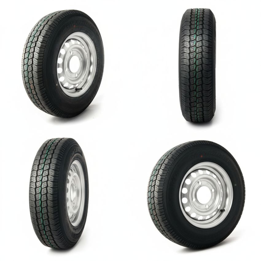 165 R13 8ply, 4 studs, 5.5 PCD wheel & tyre assembly bundle x4