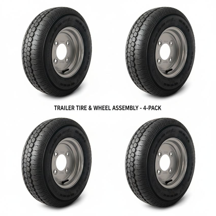 145/80 R10, 4ply, 115mm. PCD wheel & tyre assembly bundle x4