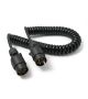 Curly connection lead with 2x 7-pin plugs, 2.5m.