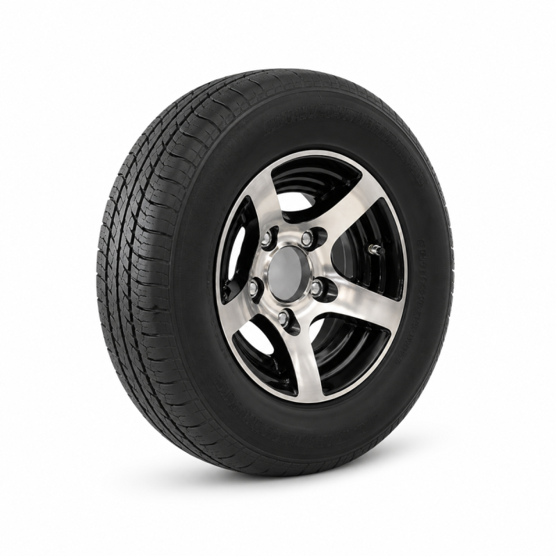 Brian James Alloy Wheel Assembly To Fit 195/55 R10 C 5 on 112mm (Kenda Tyre, Black Finish)