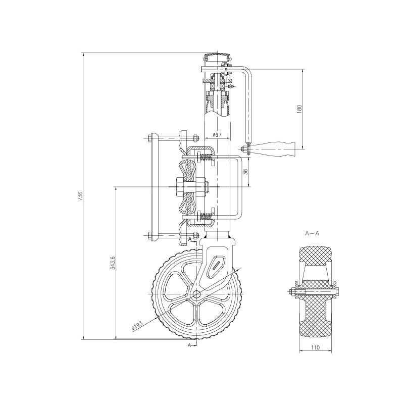 Pivoting jockey wheel