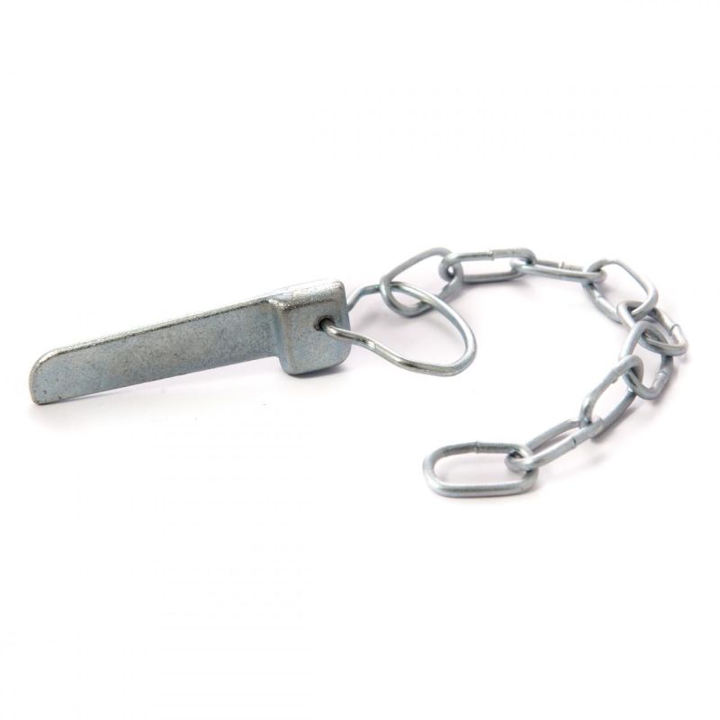 Cotter with spring pin and chain