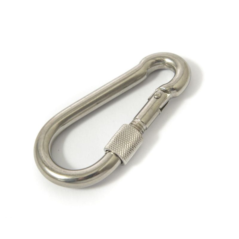 Stainless carbine hook with screw nut