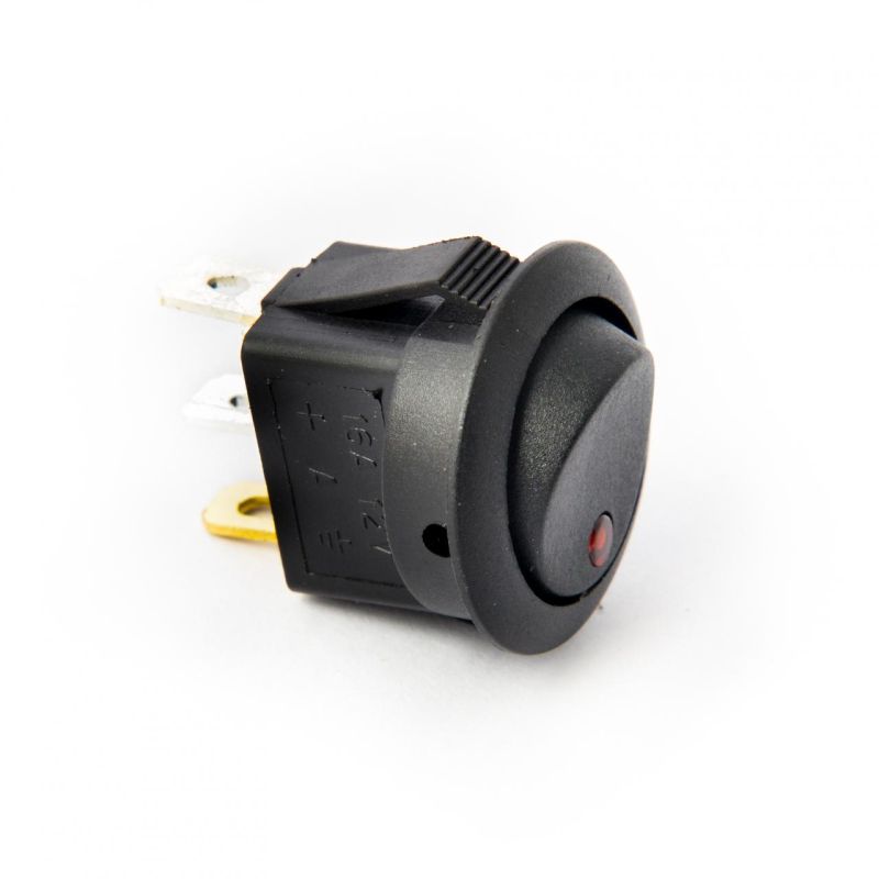 Round rocker on/off switch with LED